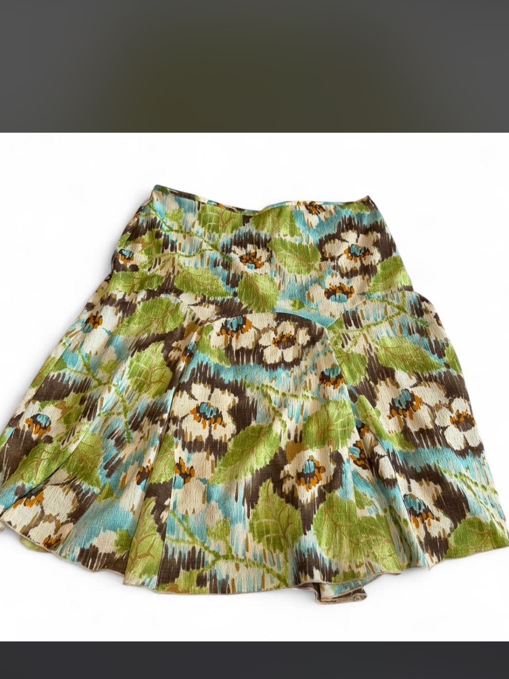 Floral Green & Blue Circle Skirt